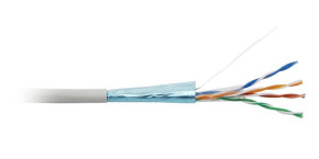 FTP kabel LYNX, Cat6, drát, PVC, Dca, šedý, 305m cívka