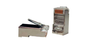 Konektor STP RJ45 (8p8c), Cat5E, 30µm, licna(lanko) - 100 ks