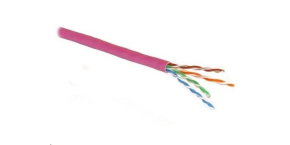 UTP kabel PlanetElite, Cat5E, drát, LS0H, DCa, fialový, 305m