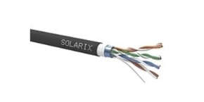 Instalační kabel Solarix venkovní FTP, Cat5E, drát, PVC+PE, dvojitý plášť, cívka 305m SXKD-5E-FTP-PVC+PE