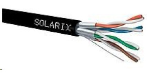 Instalační kabel Solarix STP, Cat6A, drát, PE, cívka 500m SXKD-6A-STP-PE