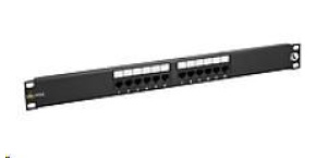 Solarix Patch panel 12 x RJ45 CAT5E UTP 150 MHz černý SX12-5E-UTP-BK