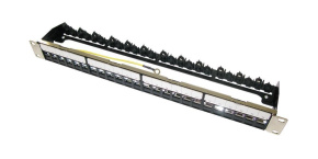 19" modulární stíněný patch panel XtendLan 24port, 4x demontovatelný modul, černý