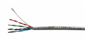 UTP kabel LYNX REELEX AIR, Cat5E, drát, PVC, Eca, šedý, 305m