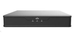 Uniview NVR, 4 PoE (Max 54W) kanály, H.265, 1x HDD, 8Mpix (80Mbps/64Mbps), HDMI, VGA, 4K, ONVIF, 2x USB, audio