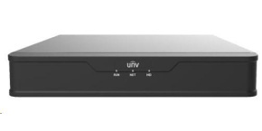 Uniview NVR, 8 kanálů, H.265, 1x HDD (max.6TB), propustnost 64/48Mbps, HDMI, VGA, 2x USB 2.0, audio, ONVIF