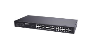 Vivotek PoE switch AW-GEL-285A-380, 24xGE PoE(802.3af/at/bt, PoE budget 380W), 2xGbE RJ-45, 4xSFP 100M/1G slot