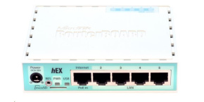 MikroTik RouterBOARD hEX, 880MHz dual-core CPU, 256MB RAM, 5x LAN, USB, microSD slot, vč. L4 licence