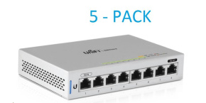 UBNT UniFi Switch US-8, 5-PACK, bez napájecích adaptérů! [8xGigabit, 1xPoE in, 1xPoE out, non-blocking 8Gbps]