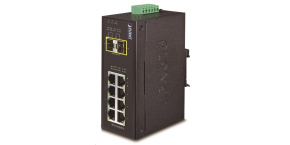 Planet IGS-1020TF, Switch, průmyslový, 8x 10/100/1000T, 2x 100/1000X SFP, -40~+75°C