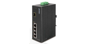 Planet switch ISW-514PTF, průmysl.verze 4x10/100+1x100BaseFX (SFP), DIN, IP30, -40 až 70°C, 12-48V