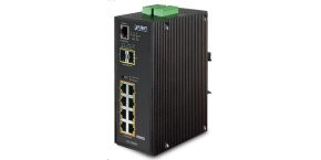 Planet IGS-10020PT PoE switch 8x 1000Base-T, 2x SFP, 802.3af 130W, IP30, -40 až 75°C, SNMP, IGMPv3, IPv6