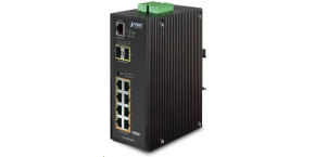 Planet IGS-10020HPT PoE switch 8x 1000Base-T, 2x SFP, 802.3at 270W, IP30, -40 až 75°C, SNMP, IGMPv3, IPv6