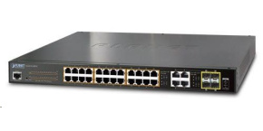 Planet GS-4210-24P4C PoE+ switch 28x 10/100/1000Base-T, 802.3at do 220W, VLAN, SNMP/WEB