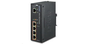 Planet IPOE-E174 PoE extender + switch, IEEE802.3at, 4 + 1x 1000Base-T, DIN, IP30, 60W