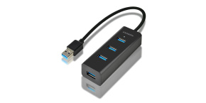 AXAGON HUE-S2B, 4x USB 3.0 CHARGING hub, micro USB nap. konektor, kabel USB-A 30cm