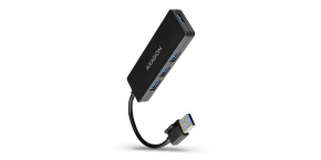 AXAGON HUE-G1A, 4x USB 3.2 Gen 1 SLIM hub, kabel Type-A 14cm napevno