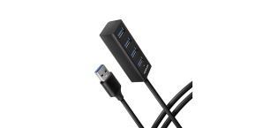 AXAGON HUE-M1AL, 4x USB 3.2 Gen 1 MINI hub, kovový, kabel USB-A 1.2m