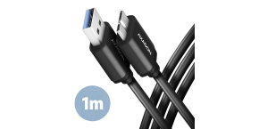 AXAGON BUMM3-AM10AB, SPEED kabel Micro-B USB <-> USB-A, 1m, USB 3.2 Gen 1, 3A, ALU, tpe, černý