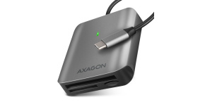 AXAGON CRE-S3C, USB-C 3.2 Gen 1 - SUPERSPEED čtečka karet, 3-slot & lun SD/microSD/CF, podpora UHS-II