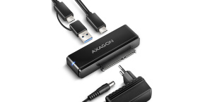 AXAGON ADSA-FPX, USB-C 10Gbps - SATA 6G, 2.5"/3.5" SSD/HDD FAST PORT X adaptér, vč. AC napáječe