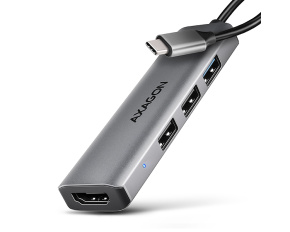 AXAGON HMC-H3A, USB 5Gbps hub, 3x USB-A, HDMI 4k/30Hz, kabel USB-C 15cm