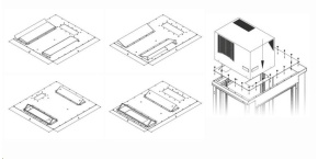 TRITON montážní redukce ke klimatizaci X1 a X2 do hloubky rozvaděče 600 x 800 mm, černá