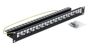 TRITON 19“ modulární patch panel pro max. 24 keystone modulů, černý