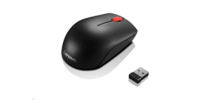 LENOVO myš bezdrátová Essential Compact Wireless Mouse - 1000 DPI, Optical, USB, 3 tlačítka, černá