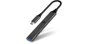 CONNECT IT USB-C hub, (1xUSB-A 3.0, 3xUSB-A 2.0), externí, antracitová