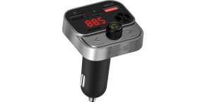 CONNECT IT InCarz Bezdrátový FM transmitter, 2x USB-A + 1x USB-C, Stříbrno-černá