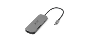 ACER Dokovací stanice 7IN1 TYPE C DONGLE: 1x HDMI, 1x DP, 1x USB-C,2x USB3.2, 1x RJ-45,1x 3.5mm audio port