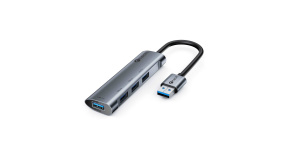 C-TECH UHB-U3-AL, USB Hub, 4x USB 3.2 Gen 1, hliníkové tělo