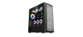 1stCOOL skříň Wind Storm Black MiddleTower, AU, USB3.0, bez zdroje, černá