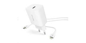 EPICO síťová nabíječka, PD 20W, USB-C - lightning kabel - bílá