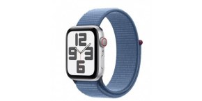 APPLE Watch SE GPS + Cellular 44mm Silver Aluminium Case with Winter Blue Sport Loop