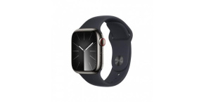 APPLE Watch Series 9 GPS + Cellular 41mm Graphite Stainless Steel Case with Midnight Sport Band - M/L