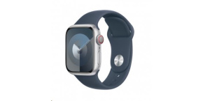 APPLE Watch Series 9 GPS + Cellular 41mm Silver Aluminium Case with Storm Blue Sport Band - M/L