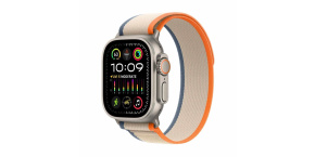 APPLE Watch Ultra 2 GPS + Cellular, 49mm Titanium Case with Orange/Beige Trail Loop - M/L