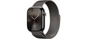 Apple Watch Series 10 GPS + Cellular 46mm Slate Titanium Case with Slate Milanese Loop - S/M