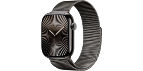 Apple Watch Series 10 GPS + Cellular 46mm Slate Titanium Case with Slate Milanese Loop - S/M