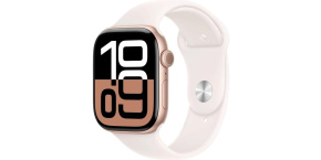 Apple Watch Series 10 GPS 46mm Rose Gold Aluminium Case with Light Blush Sport Band - S/M