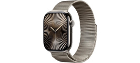 Apple Watch Series 10 GPS + Cellular 42mm Natural Titanium Case with Natural Milanese Loop