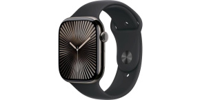 Apple Watch Series 10 GPS + Cellular 46mm Slate Titanium Case with Black Sport Band - S/M