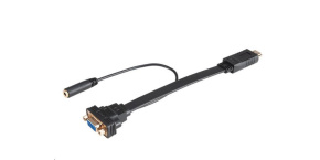 AKASA kabel HDMI na VGA, s audio kabelem, 20cm, černý