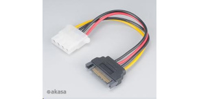 AKASA kabel  SATA redukce napájení na 4pin Molex, 15cm, 2ks v balení