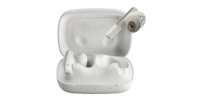 Poly Voyager Free 60 MS Teams bluetooth headset, BT700 USB-C adaptér, nabíjecí pouzdro, bílá