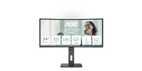 AOC MT VA LCD WLED 34" CU34P3CV - VA panel, 3440x1440, HDMI, DP, USB-C, 4xUSB 3.2, repro, vysk. stavitelny, zakriven