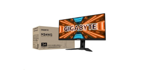 GIGABYTE LCD - 34" Gaming monitor M34WQ, SS IPS, 3440 x 1440 WQHD 21:9, 144Hz, 1000:1, 400cd/m2, 1ms, 2xHDMI, 1xDP