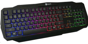 C-TECH klávesnice Arcus (GKB-15), casual gaming, CZ/SK, duhové podsvícení, USB